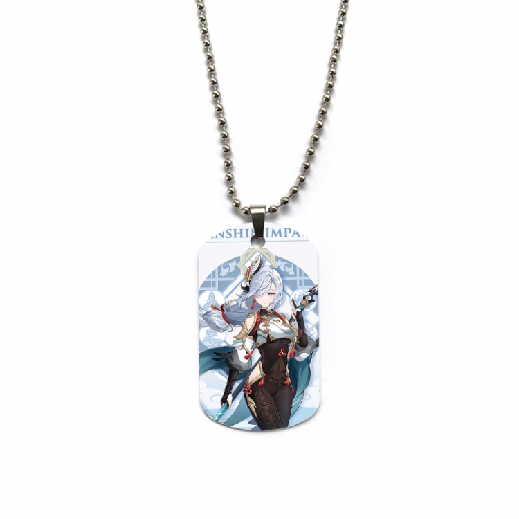 Genshin Impact Anime double-sided full color printed military brand necklace price for 5 pcs