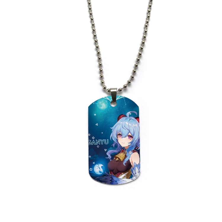 Genshin Impact Anime double-sided full color printed military brand necklace price for 5 pcs