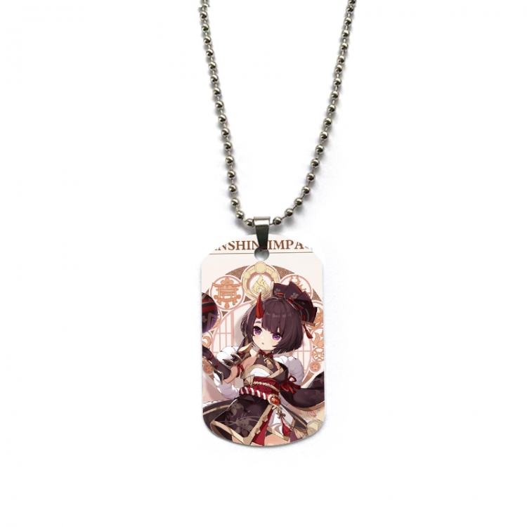 Genshin Impact Anime double-sided full color printed military brand necklace price for 5 pcs