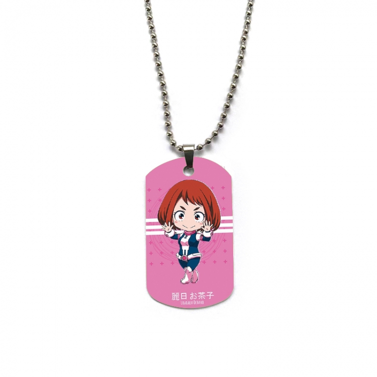 My Hero Academia Anime double-sided full color printed military brand necklace price for 5 pcs