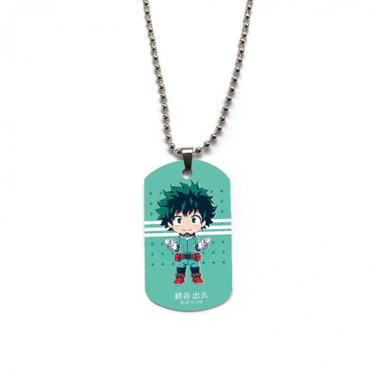 My Hero Academia Anime double-sided full color printed military brand necklace price for 5 pcs