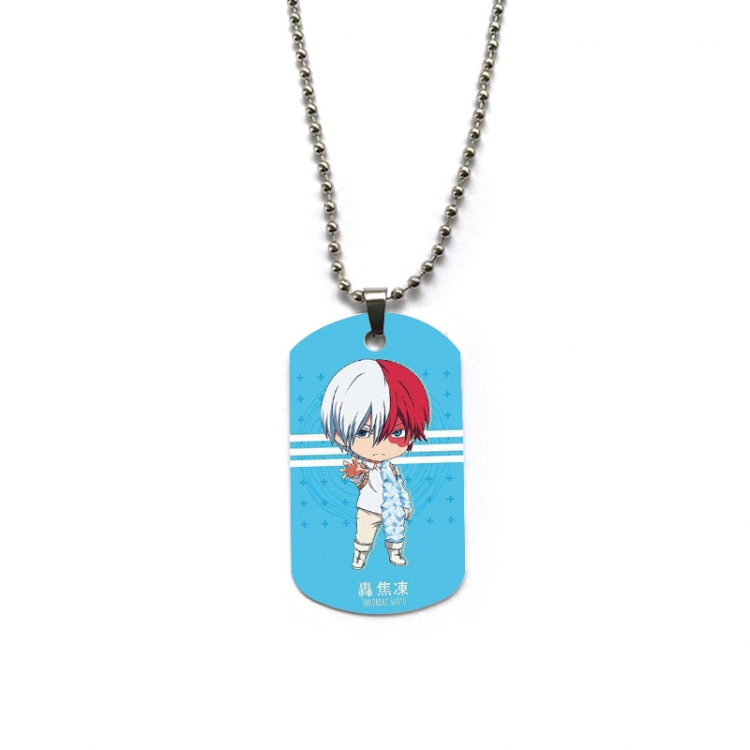 My Hero Academia Anime double-sided full color printed military brand necklace price for 5 pcs