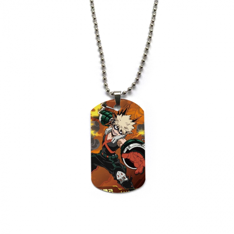 My Hero Academia Anime double-sided full color printed military brand necklace price for 5 pcs