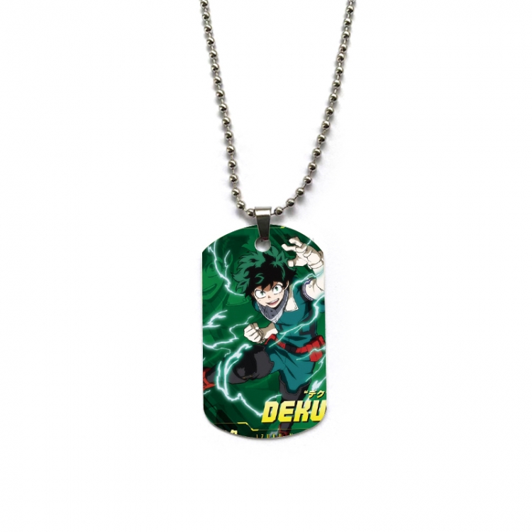 My Hero Academia Anime double-sided full color printed military brand necklace price for 5 pcs