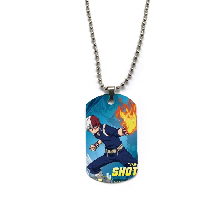 My Hero Academia Anime double-sided full color printed military brand necklace price for 5 pcs