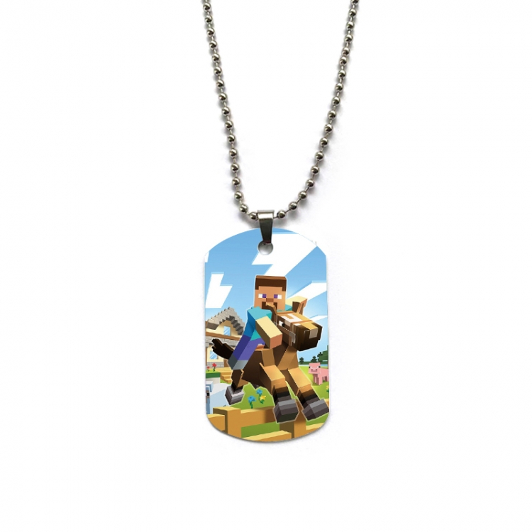 Minecraft Anime double-sided full color printed military brand necklace price for 5 pcs