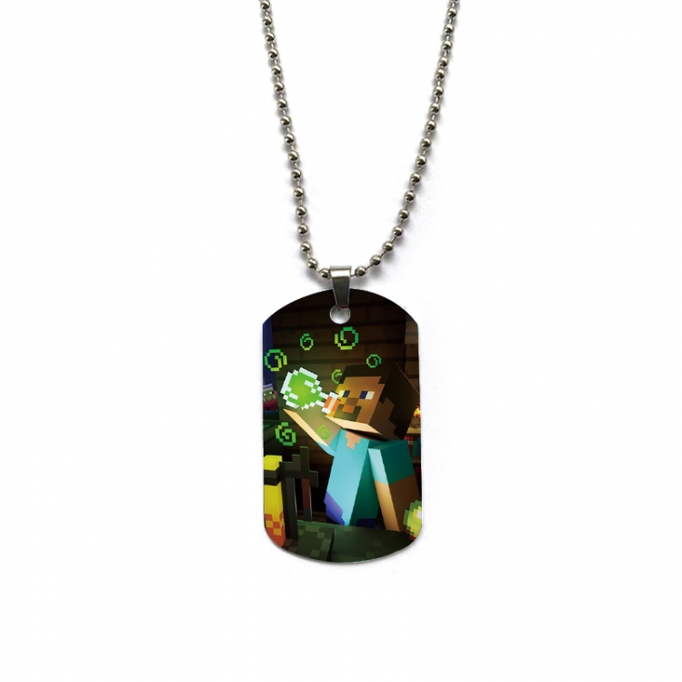 Minecraft Anime double-sided full color printed military brand necklace price for 5 pcs