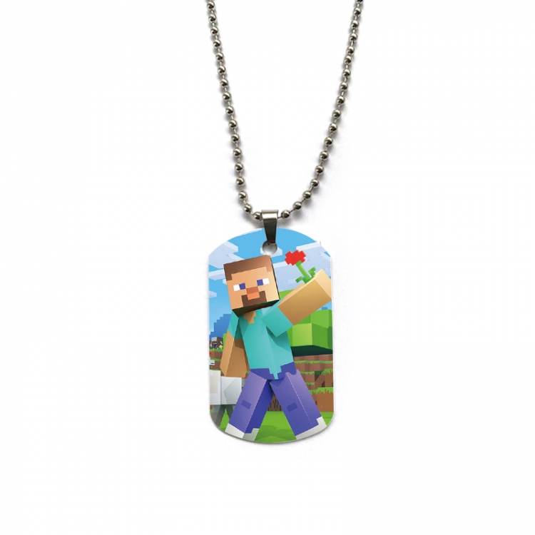 Minecraft Anime double-sided full color printed military brand necklace price for 5 pcs