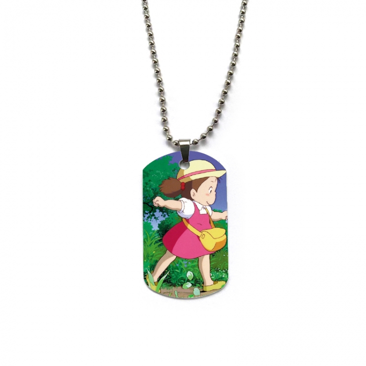 TOTORO Anime double-sided full color printed military brand necklace price for 5 pcs