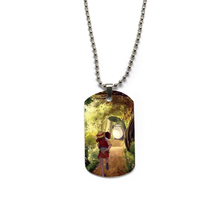 TOTORO Anime double-sided full color printed military brand necklace price for 5 pcs