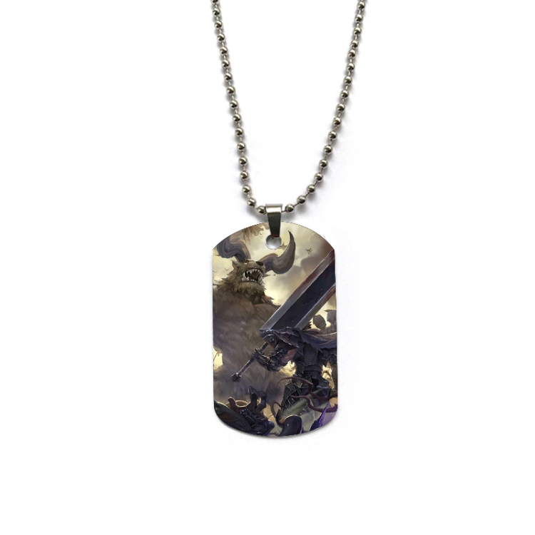 Berserk Anime double-sided full color printed military brand necklace price for 5 pcs