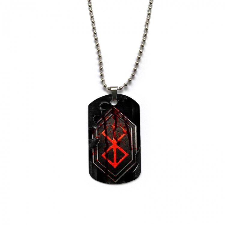 Berserk Anime double-sided full color printed military brand necklace price for 5 pcs