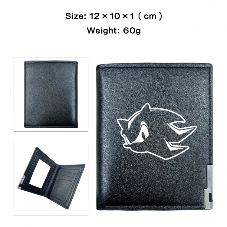 Sonic the Hedgehog Anime printed double fold PU short wallet with zero wallet 10x12x1cm