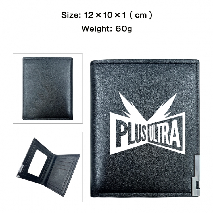 My Hero Academia Anime printed double fold PU short wallet with zero wallet 10x12x1cm