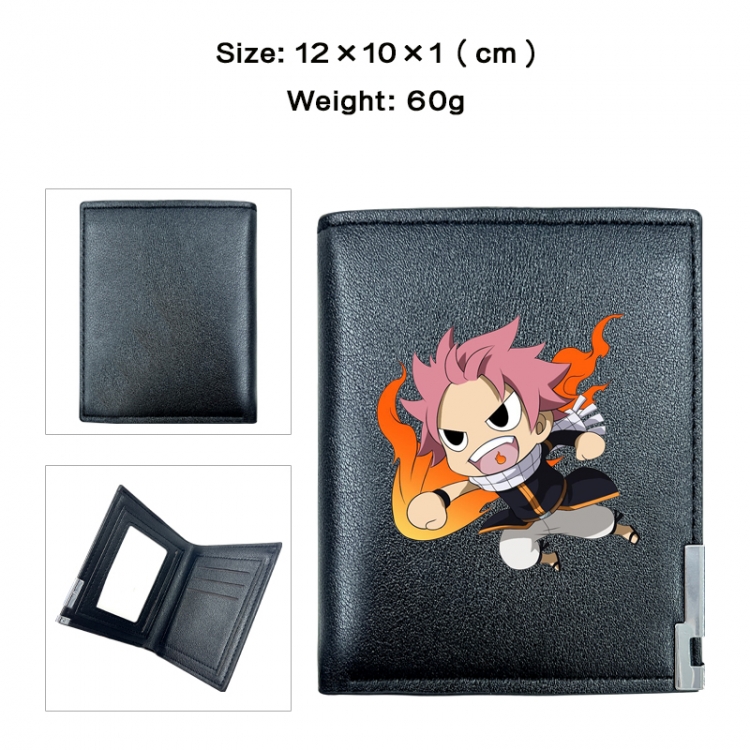 Fairy tail Anime printed double fold PU short wallet with zero wallet 10x12x1cm