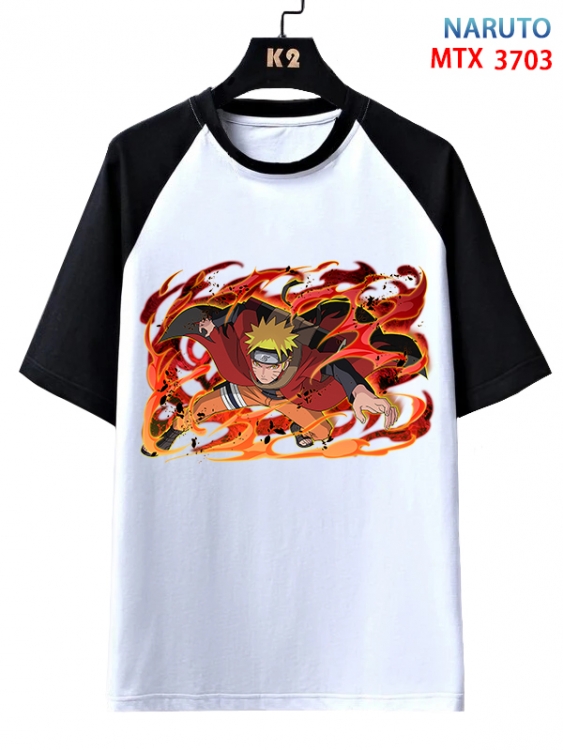 Naruto Anime raglan sleeve cotton T-shirt from XS to 3XL MTX-3703-1
