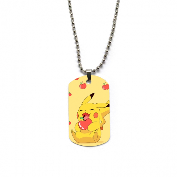 Pokemon Anime double-sided full color printed military brand necklace price for 5 pcs