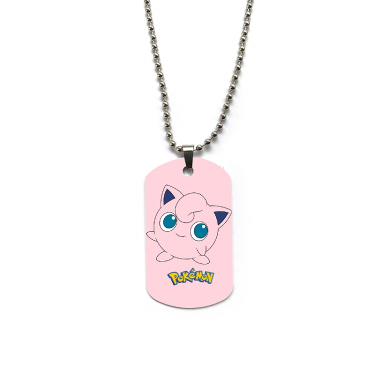 Pokemon Anime double-sided full color printed military brand necklace price for 5 pcs