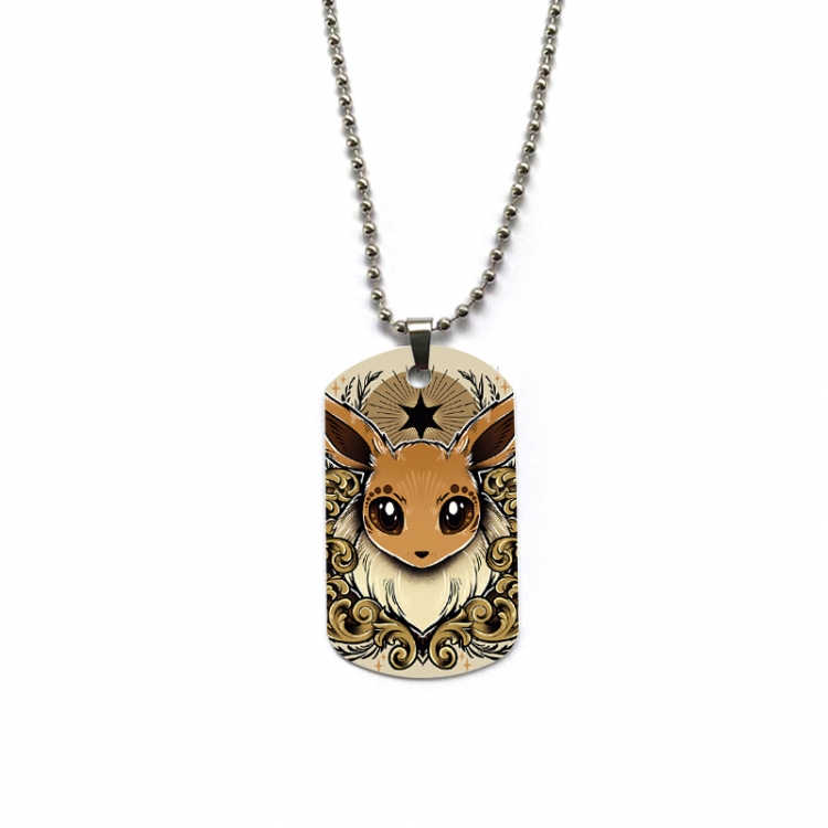 Pokemon Anime double-sided full color printed military brand necklace price for 5 pcs