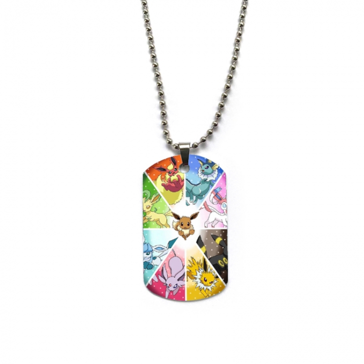 Pokemon Anime double-sided full color printed military brand necklace price for 5 pcs