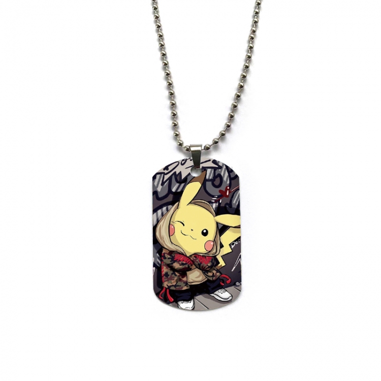 Pokemon Anime double-sided full color printed military brand necklace price for 5 pcs