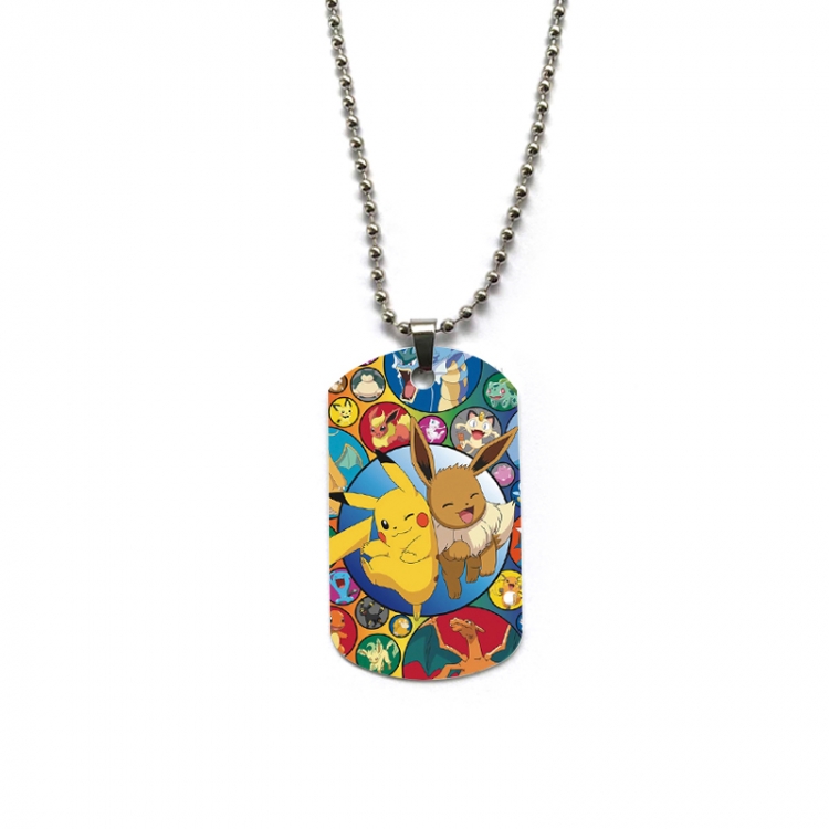 Pokemon Anime double-sided full color printed military brand necklace price for 5 pcs