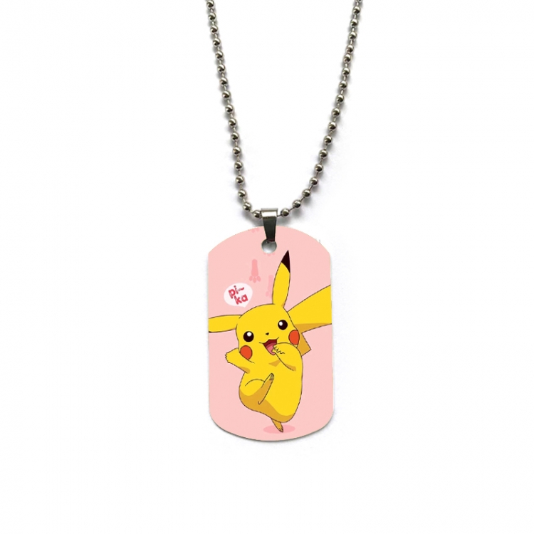 Pokemon Anime double-sided full color printed military brand necklace price for 5 pcs