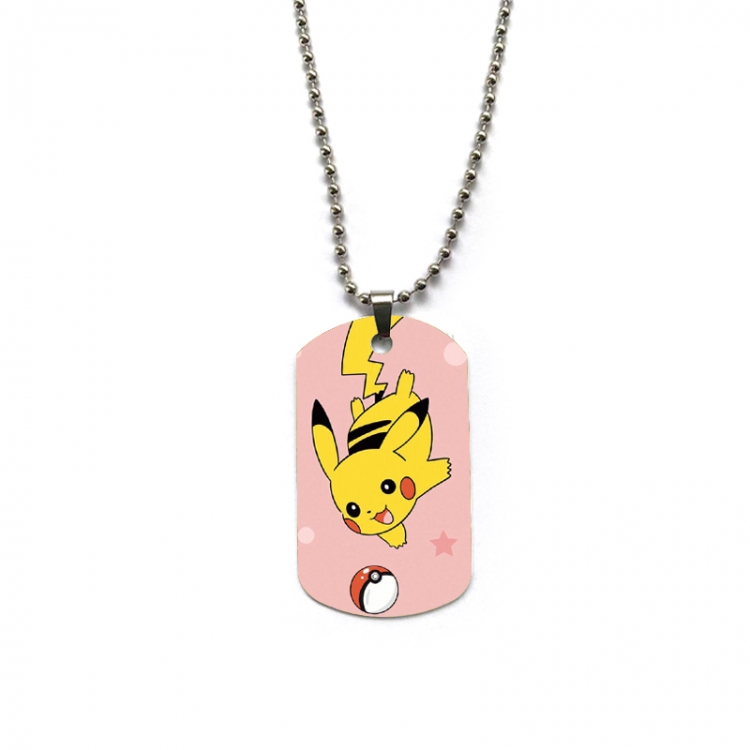 Pokemon Anime double-sided full color printed military brand necklace price for 5 pcs