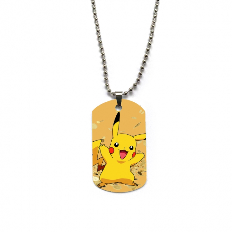 Pokemon Anime double-sided full color printed military brand necklace price for 5 pcs