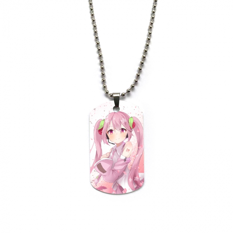 Hatsune Miku Anime double-sided full color printed military brand necklace price for 5 pcs