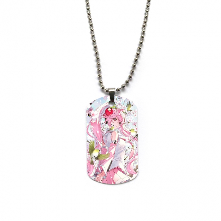 Hatsune Miku Anime double-sided full color printed military brand necklace price for 5 pcs