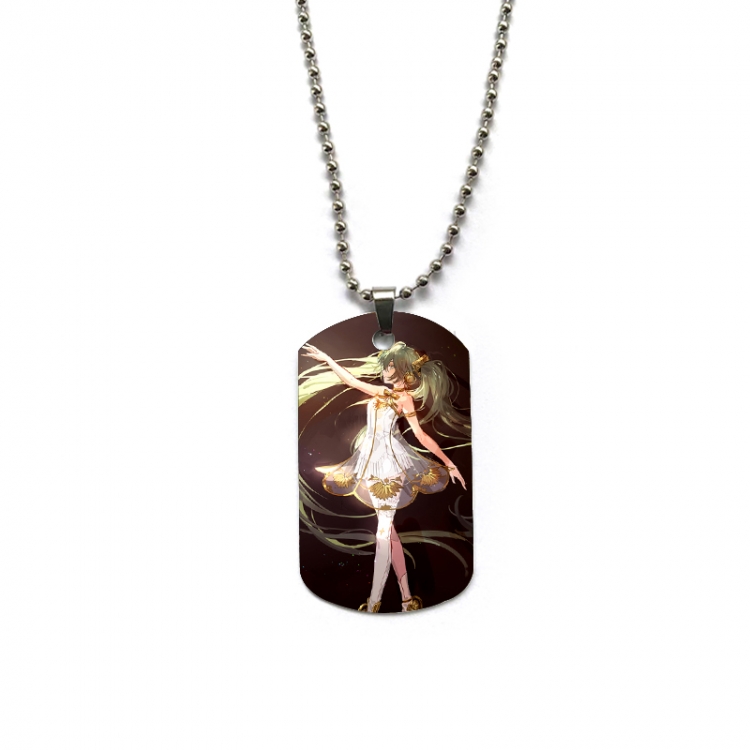 Hatsune Miku Anime double-sided full color printed military brand necklace price for 5 pcs