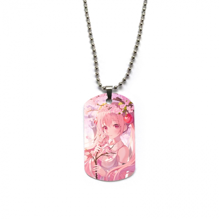 Hatsune Miku Anime double-sided full color printed military brand necklace price for 5 pcs