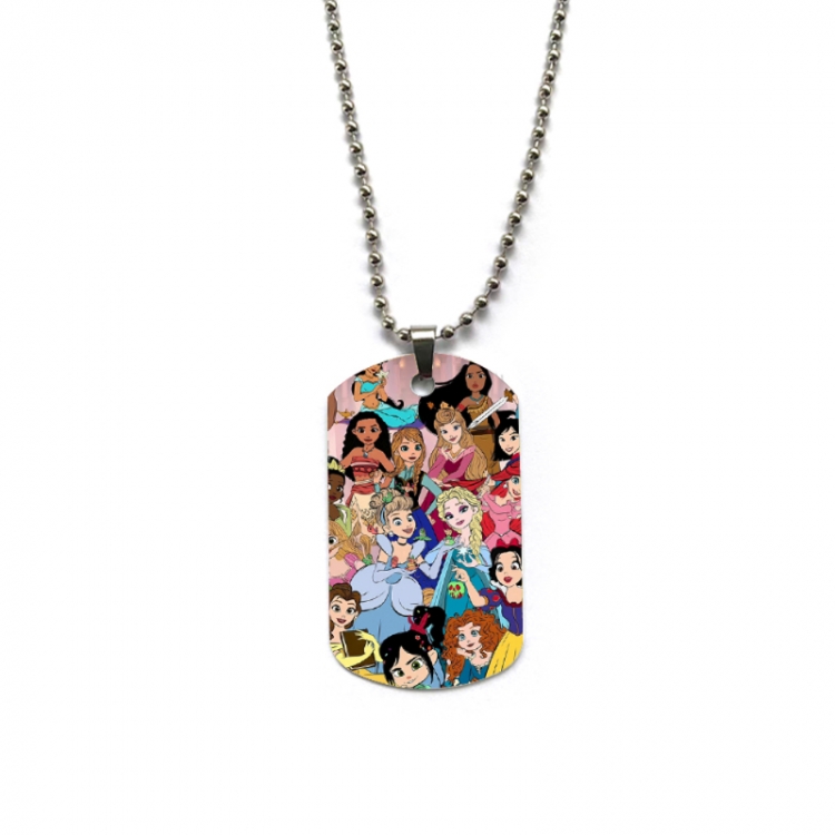 Disney Anime double-sided full color printed military brand necklace price for 5 pcs