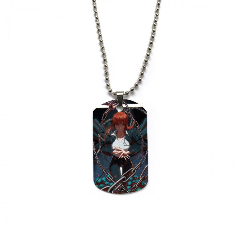 Chainsaw man Anime double-sided full color printed military brand necklace price for 5 pcs