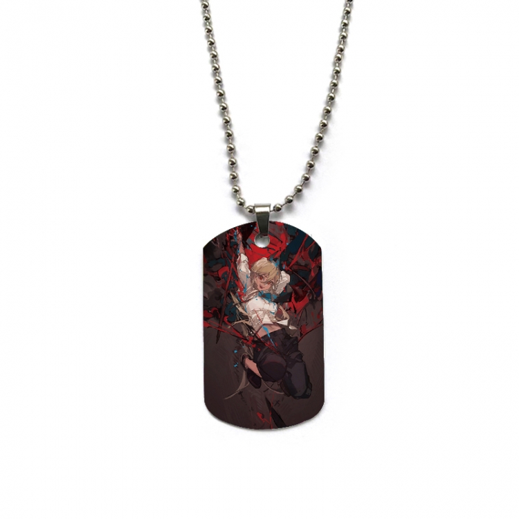 Chainsaw man Anime double-sided full color printed military brand necklace price for 5 pcs