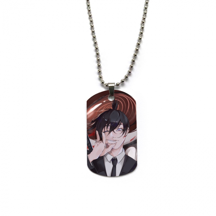 Chainsaw man Anime double-sided full color printed military brand necklace price for 5 pcs