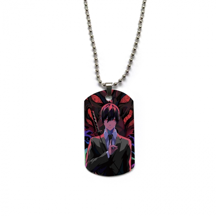 Chainsaw man Anime double-sided full color printed military brand necklace price for 5 pcs