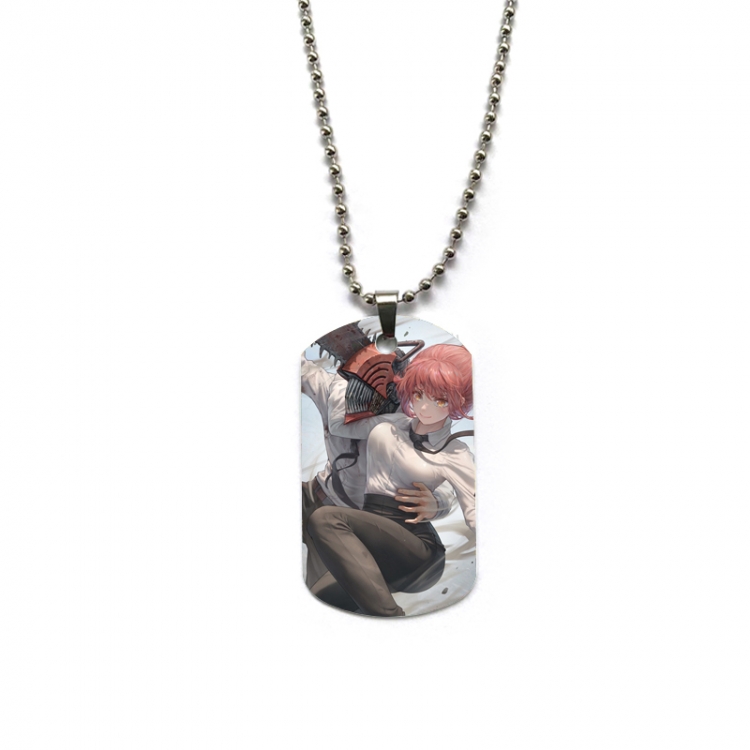 Chainsaw man Anime double-sided full color printed military brand necklace price for 5 pcs