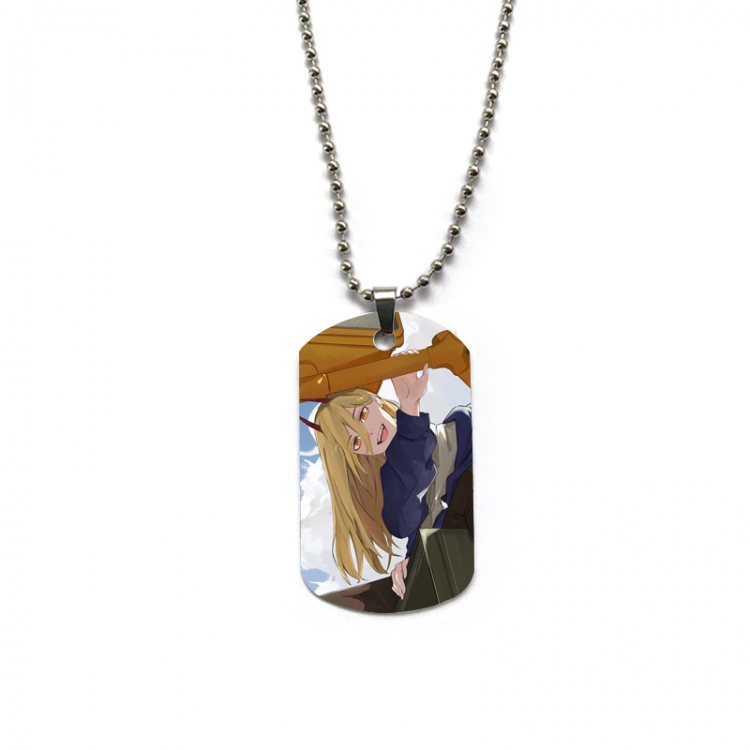 Chainsaw man Anime double-sided full color printed military brand necklace price for 5 pcs