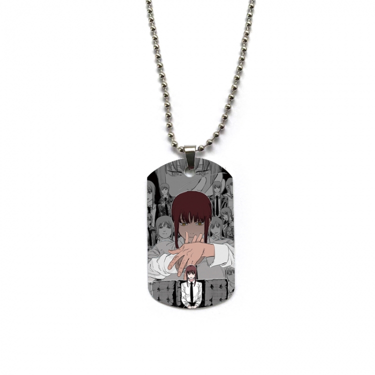 Chainsaw man Anime double-sided full color printed military brand necklace price for 5 pcs