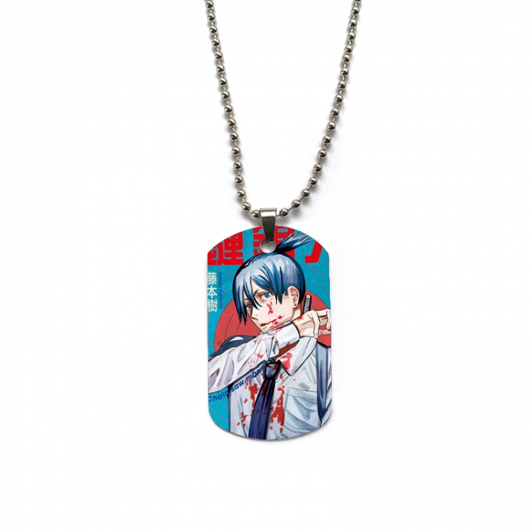 Chainsaw man Anime double-sided full color printed military brand necklace price for 5 pcs