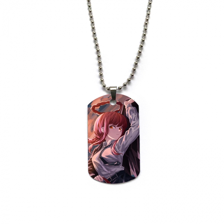 Chainsaw man Anime double-sided full color printed military brand necklace price for 5 pcs