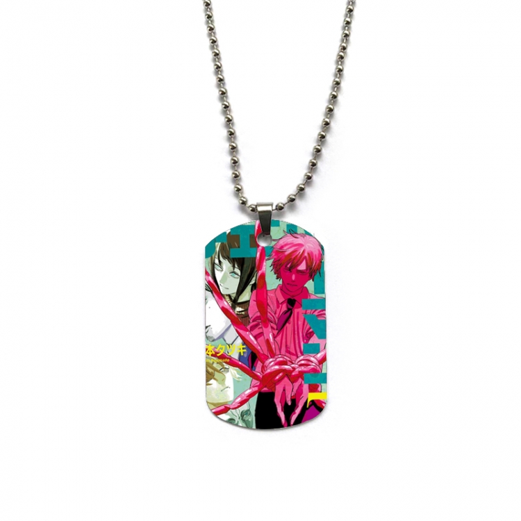 Chainsaw man Anime double-sided full color printed military brand necklace price for 5 pcs