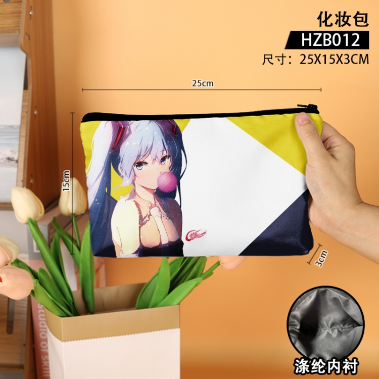 Hatsune Miku Anime peripheral makeup bag file bag 25x15x3cm HZB012