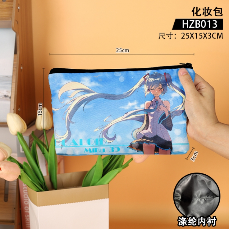 Hatsune Miku  Anime peripheral makeup bag file bag 25x15x3cm HZB013