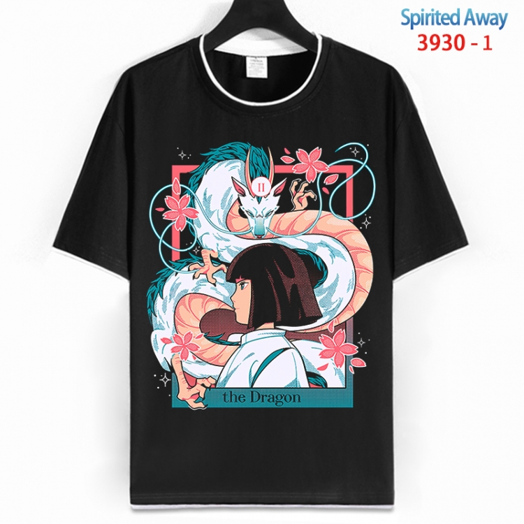 Spirited Away Cotton crew neck black and white trim short-sleeved T-shirt from S to 4XL HM-3930-1