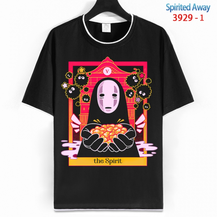 Spirited Away Cotton crew neck black and white trim short-sleeved T-shirt from S to 4XL  HM-3929-1