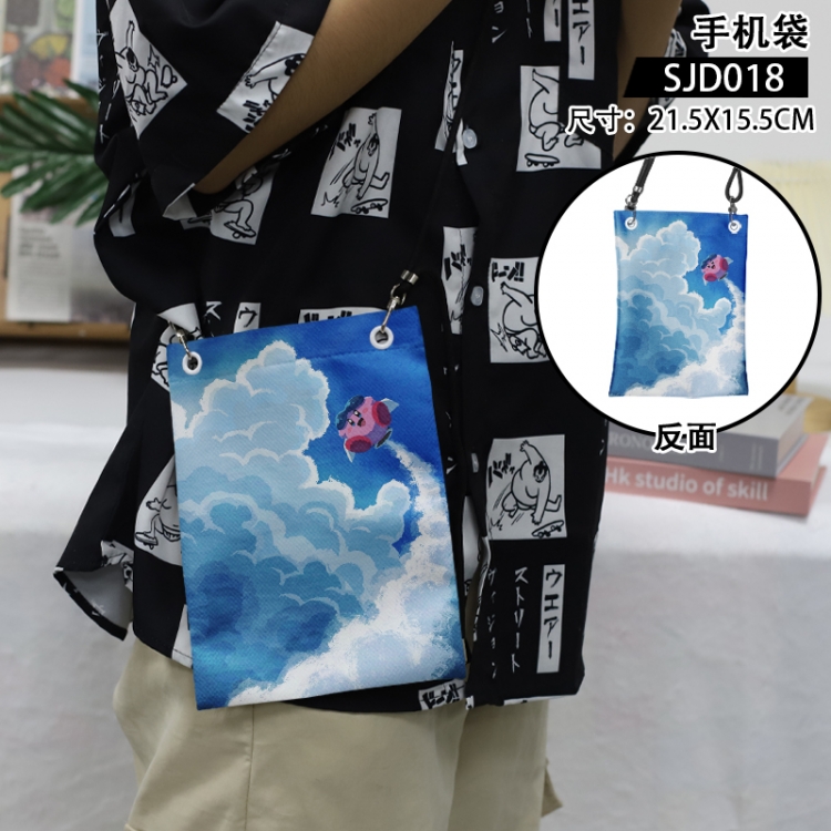 Kirby Anime mobile phone bag diagonal cross bag 21.5x15.5cm SJD018