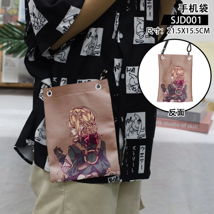 Violet Evergarden Anime mobile phone bag diagonal cross bag 21.5x15.5cm SJD001